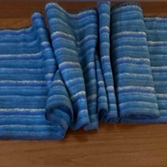VTG 1980-85 Shades of Blue Long Striped Scarf by V.FRAAS Made in Germany - Picture 3 of 9